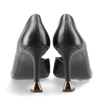 Chanel Coco Mark Leather Pumps 36 Ladies' Black×Gold