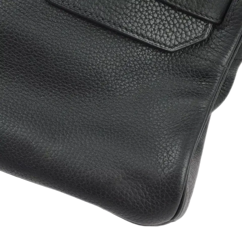 Hermes Black Taurillon Clemence Shoulder Birkin Handbag