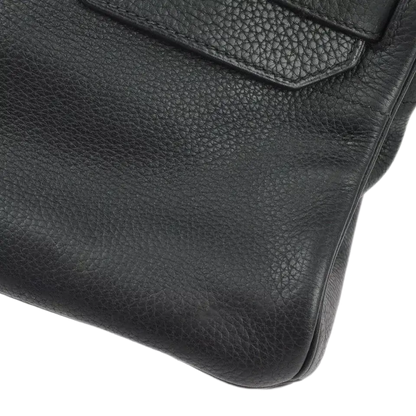 Hermes Black Taurillon Clemence Shoulder Birkin Handbag