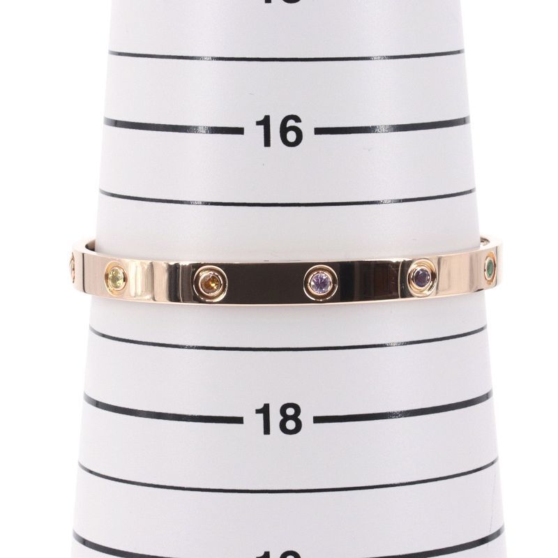 Cartier Love Bracelet New Model #18 in K18 Pink Gold with Multi-color Stones