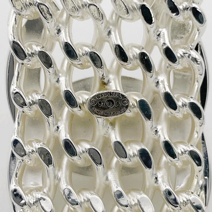 Chanel Mesh Bracelet Coco Mark Turnlock 97A Metal Silver Women's F/S