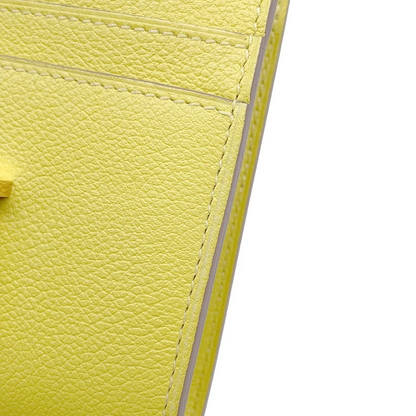 HERMES Constance Compact Evercolor Lime Wallet
