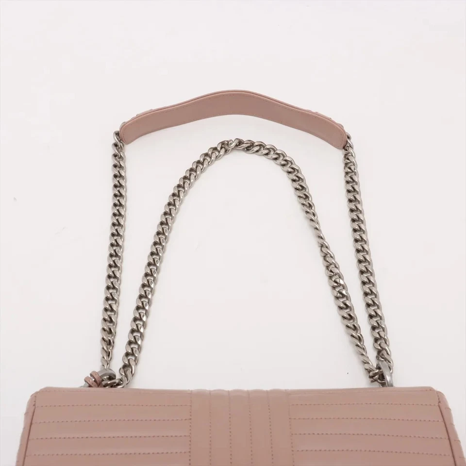 Prada Diagramme Leather Chain Shoulder Bag in Pink