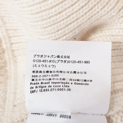Miu Miu 22 Years Cashmere Hoodie 42 Ladies' Ivory