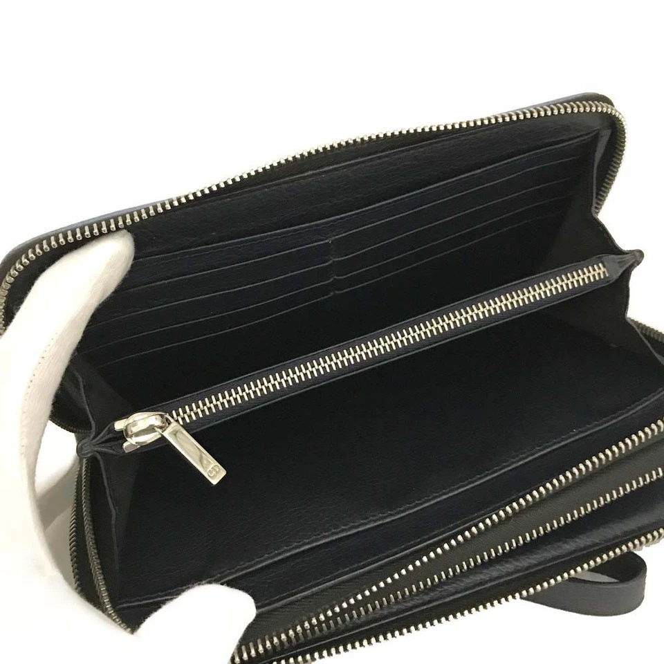 Dior Homme Camouflage Print Leather Double Zippy Long Wallet