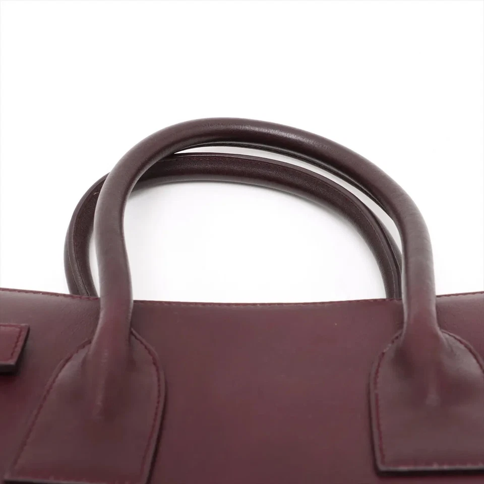 Saint Laurent Paris Sac de Jour Leather 2 Way Handbag Bordeaux
