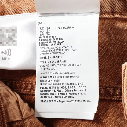 Miu Miu 23SS Cotton Denim Pants 36 Ladies' Brown