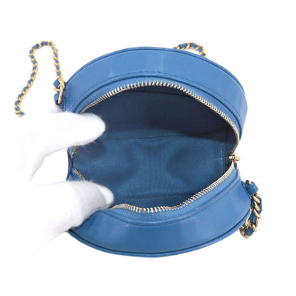 CHANEL Matelasse Mini Classic Chain Shoulder Bag Leather Blue