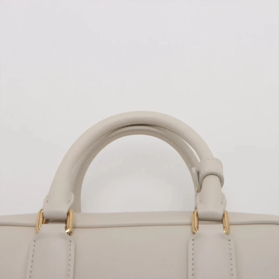 Miu Miu Arkady Leather 2 Way Handbag Beige