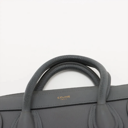 Celine Luggage Nano Shopper Leather 2 Way Handbag Gray