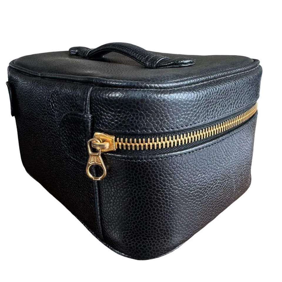 CHANEL Coco Mark Caviar Vanity Bag