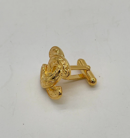 CHANEL Matelasse Coco Mark Gold Cufflinks