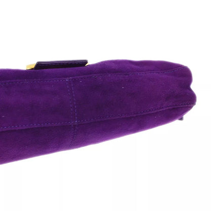 Fendi Purple Suede Baguette Handbag