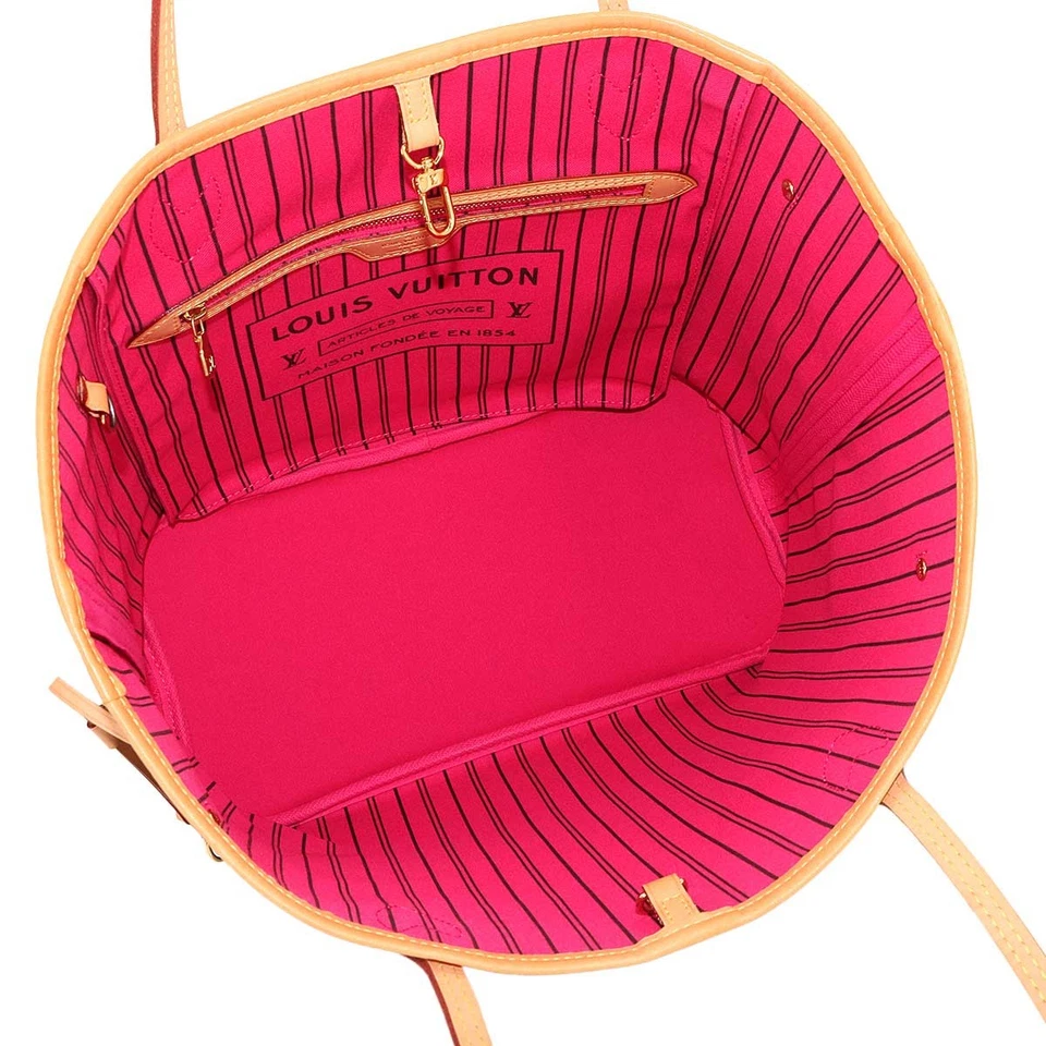 Louis Vuitton Neverfull MM in Monogram Canvas with Fuchsia Interior
