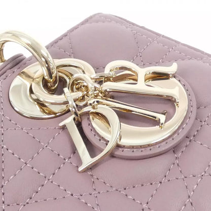 Authentic Dior Lady D-JOY Small Shoulder Bag  in Pink with Gold Hardware