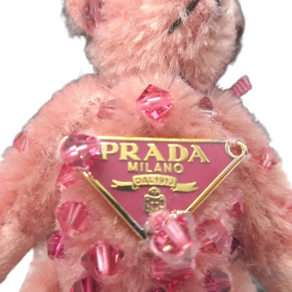 PRADA Bear Rhinestone Charm Key Holder – Pink Acrylic