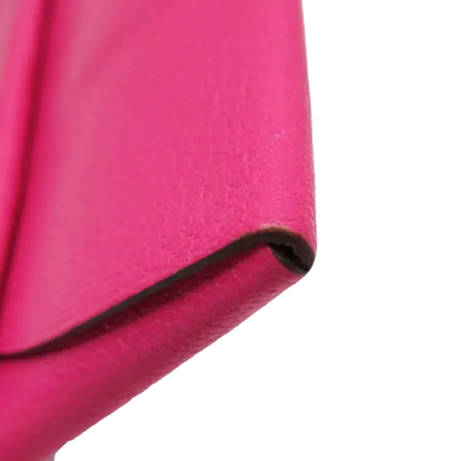 Auth HERMES Bastia Coin Case Pink Leather