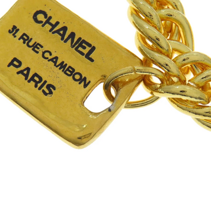 CHANEL Vintage with Logo Bracelet Metal Ladies