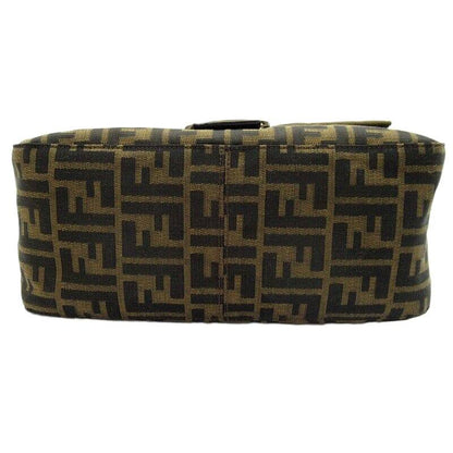 FENDI Zucca Mamma Bucket Canvas / Leather Women Handbag Brown