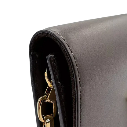 Auth LOUIS VUITTON Pochette Louise GM Chain Shoulder Bag Khaki/Gold