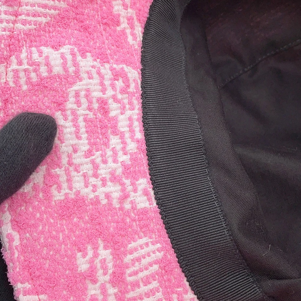 CHANEL CC Logo Tweed Bucket Hat Size M Pink