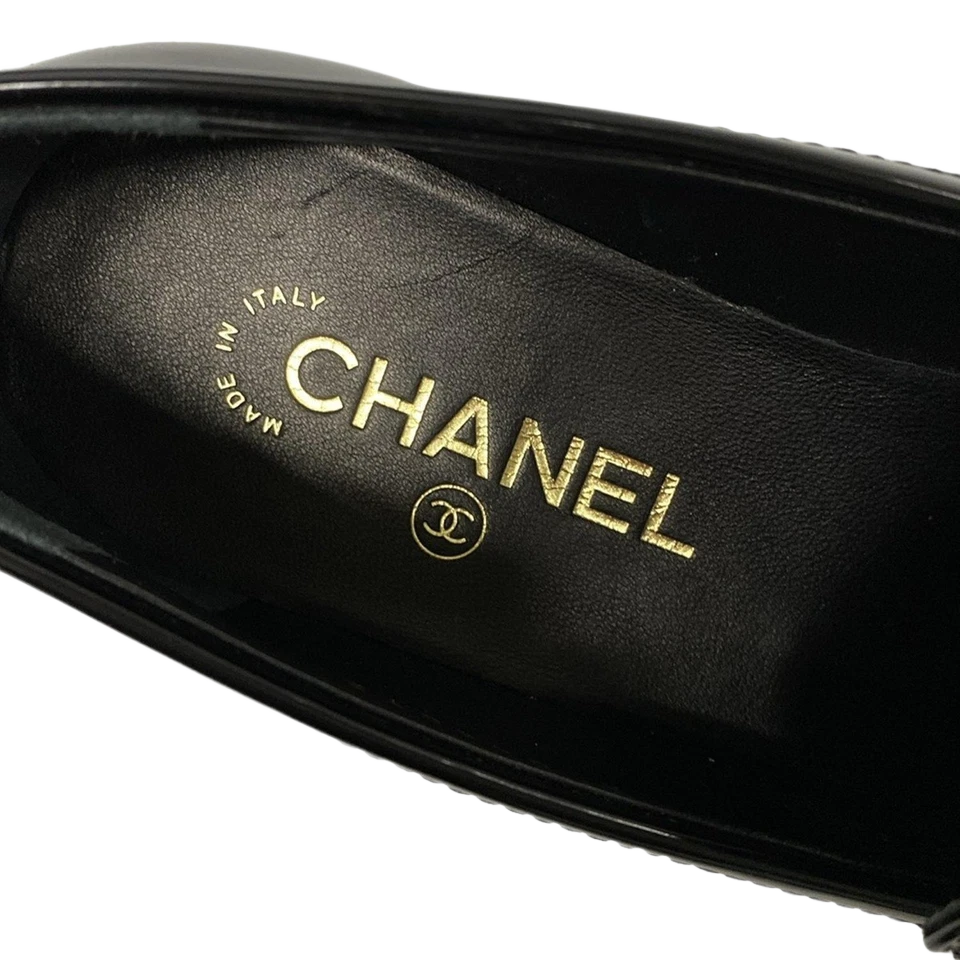 CHANEL Black Shiny Calfskin Women's Shoes