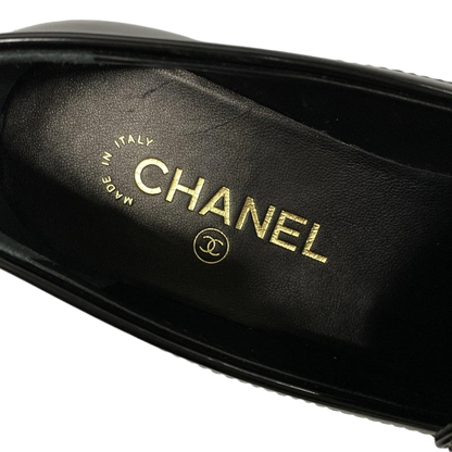 CHANEL Black Shiny Calfskin Women's Shoes