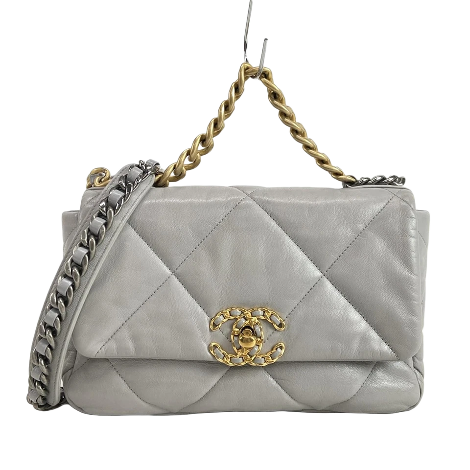 CHANEL CHANEL19 Gray Lambskin Shoulder Bag