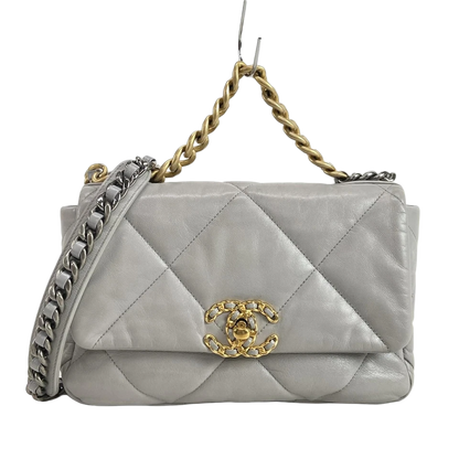 CHANEL CHANEL19 Gray Lambskin Shoulder Bag