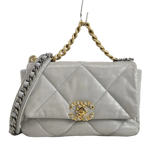 CHANEL CHANEL19 Gray Lambskin Shoulder Bag