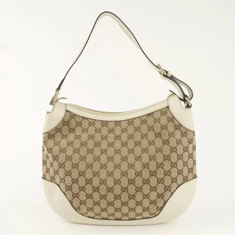 GUCCI GG Canvas Leather One Shoulder Bag