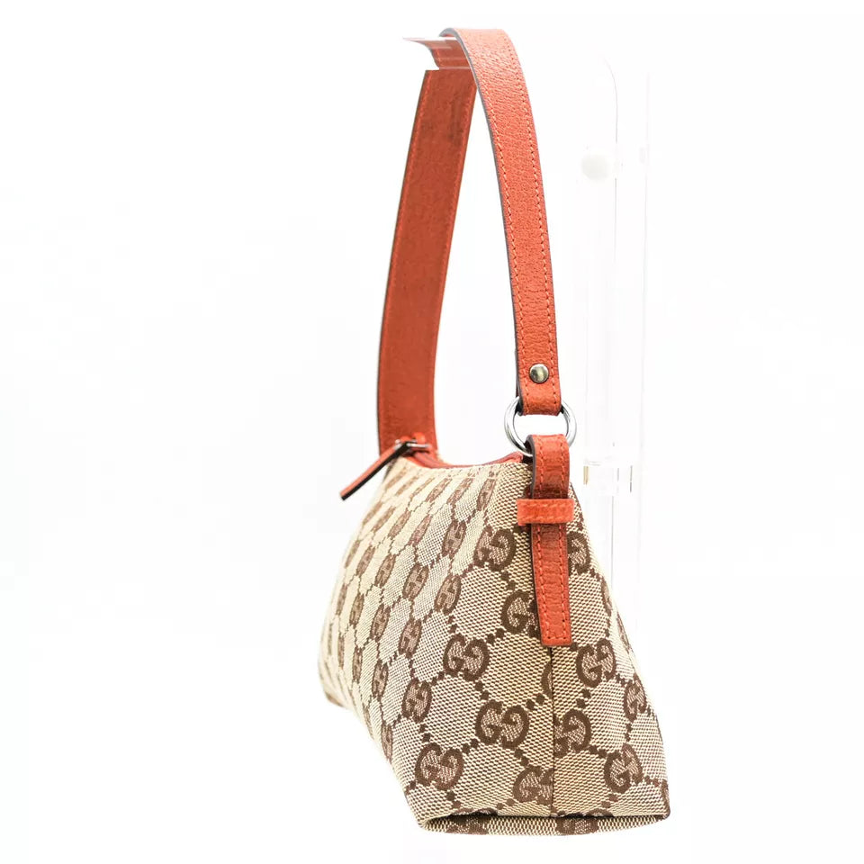 Authentic GUCCI GG Pattern Canvas Leather Mini Shoulder Bag