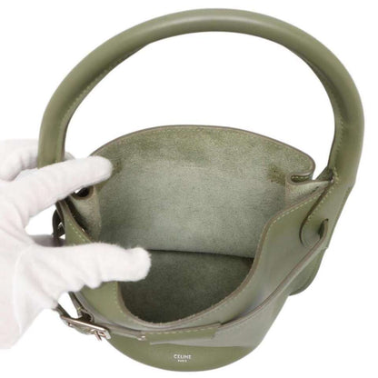 CELINE bucket nano Leather Green