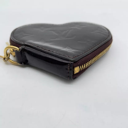 Louis Vuitton Porto Monnaie Coeur Heart Coin Case In Amarante Vernis