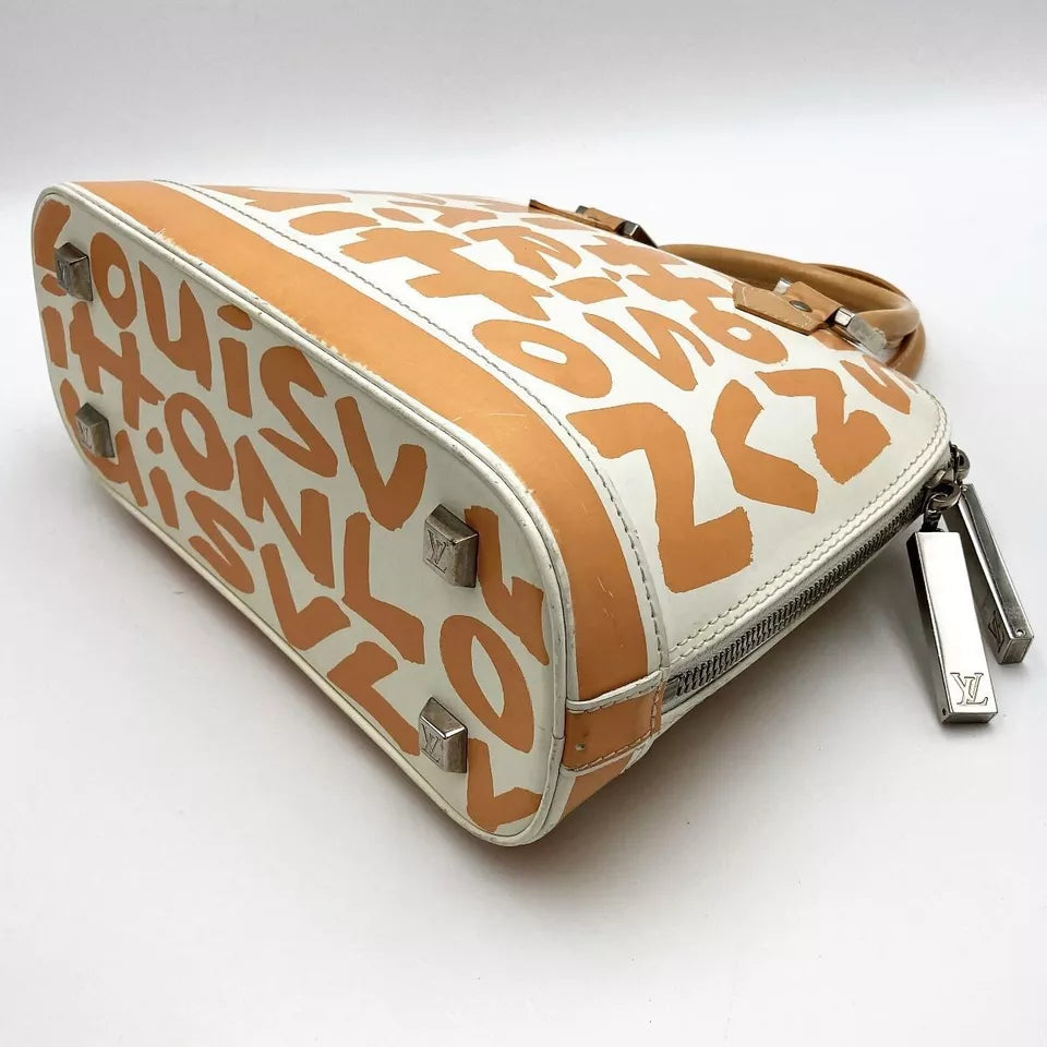 LOUIS VUITTON Alma MM Monogram Graffiti Hand Bag In Beige