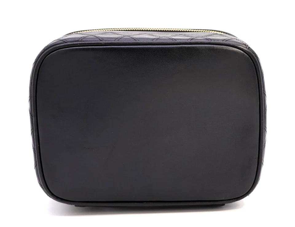Chanel Matelassé Vanity Bag in Black Leather (Vintage)