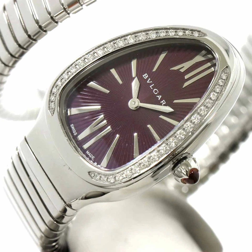 BVLGARI Serpenti SP35S Quartz Purple Dial Ladies Watch