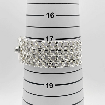 Chanel Mesh Bracelet Coco Mark Turnlock 97A Metal Silver Women's F/S