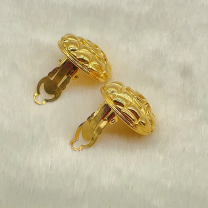 Chanel Matelassé “Melon Pan” Coco Mark Earrings