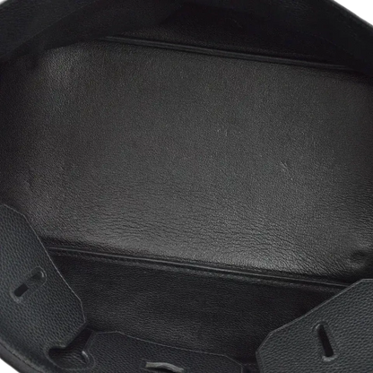 Hermes Black Taurillon Clemence Shoulder Birkin Handbag