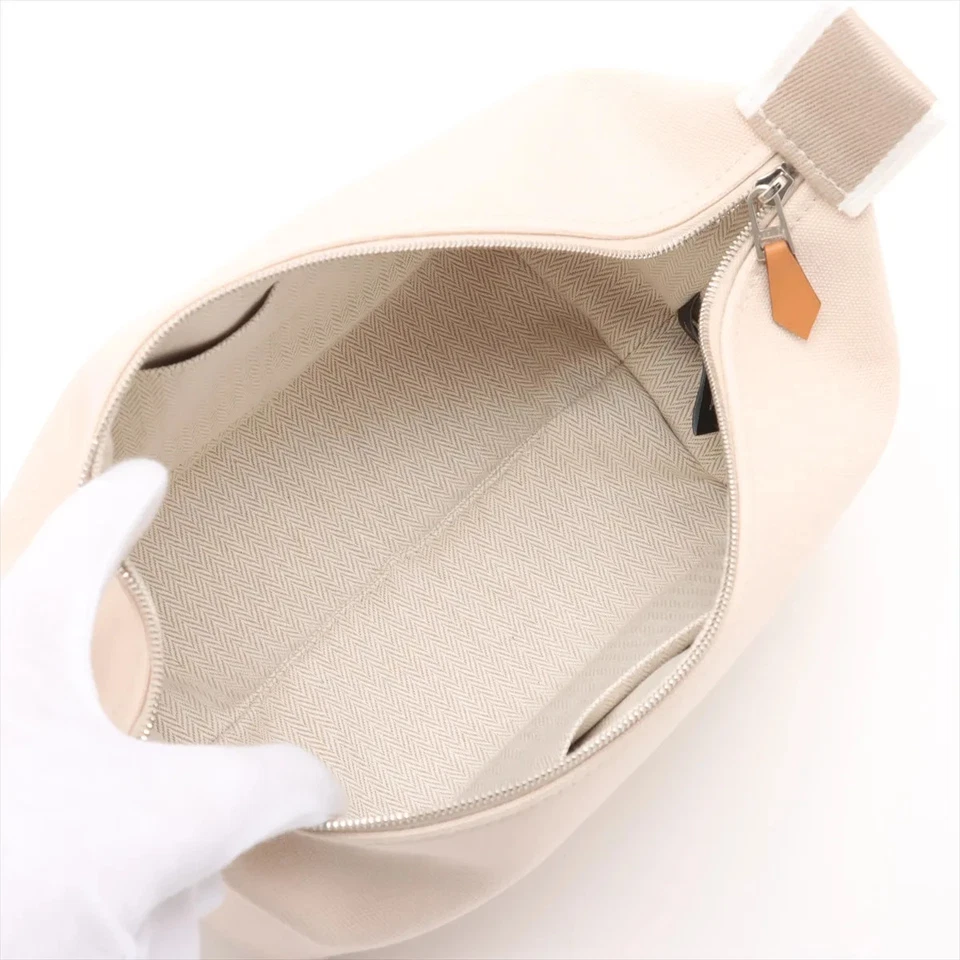 Hermès Brid-A-Brac PM Handbag in Beige Canvas with Silver-Tone Hardware