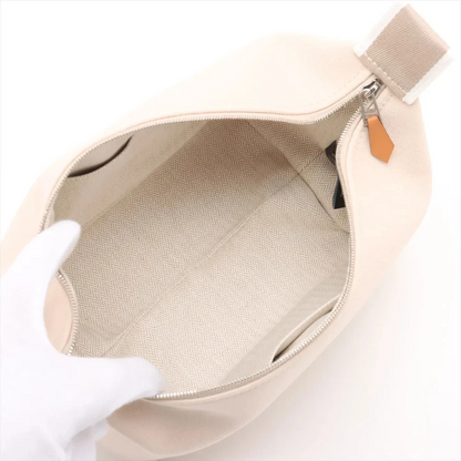 Hermès Brid-A-Brac PM Handbag in Beige Canvas with Silver-Tone Hardware