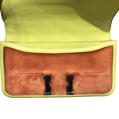 HERMES Constance Elan Shoulder Bag Brown with Silver Hardware Doblis