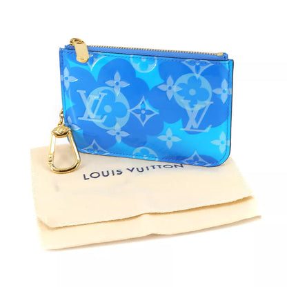 LOUIS VUITTON Vernis Pochette Cles Coin Case Purse Blue