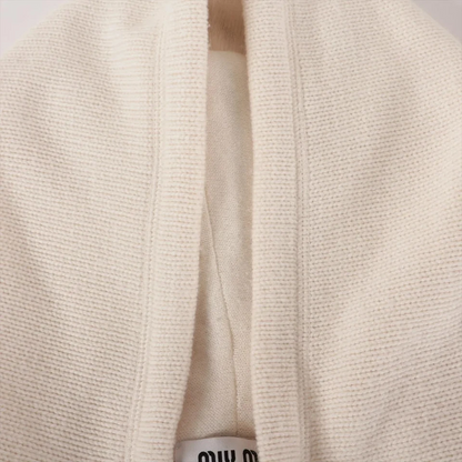 Miu Miu 22 Years Cashmere Hoodie 42 Ladies' Ivory