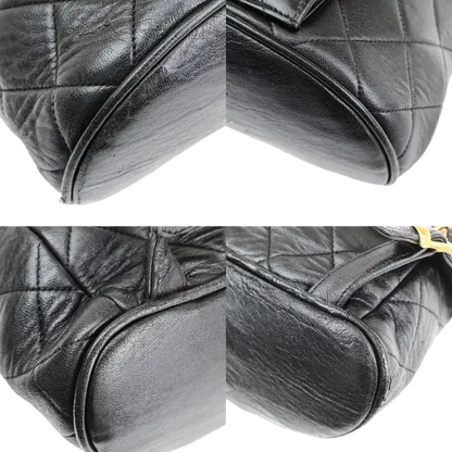 CHANEL CC Logo Matelasse Chain Backpack Bag – Black Leather