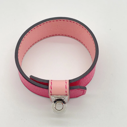 Hermès Kelly Twist GM Double Engraved Leather Bracelet in Pink