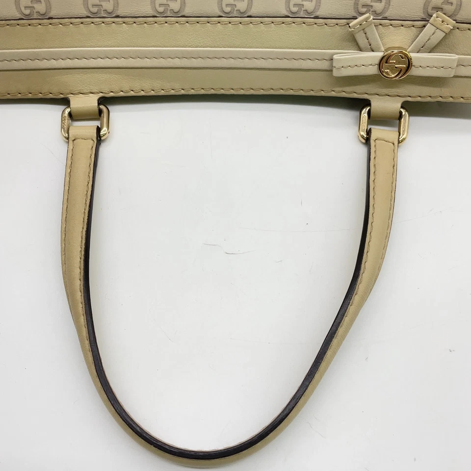 Gucci Guccissima Mayfair Tote Bag in Ivory Leather