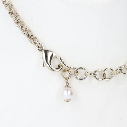 Chanel C23P Coco Mark Heart Necklace Reversible Rhinestone Metal