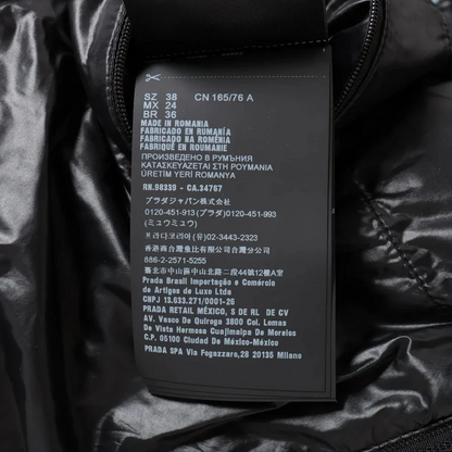 Prada Triangle Logo 22 Years Nylon Down Jacket 38 Ladies' Black